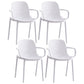 Contemporary Style Plastic Dining Armchairs Solid Back Dining SIde Chair White 4 Piece Set Clearhalo ' kitchen&dining_furn' 'Dining Chairs' 'Dining Tables & Seating' 'dining_chair' 'furn' 'furn_dining_chair' 'Furniture' 'furniture_dining_chair' 'Kitchen & Dining Furniture' 'kitchen' 3950488