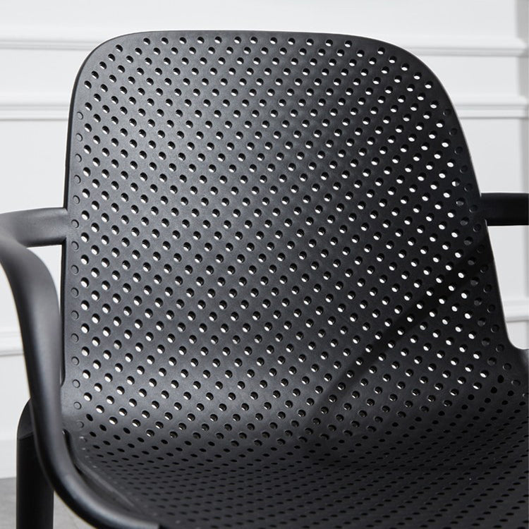 Contemporary Style Plastic Dining Armchairs Solid Back Dining SIde Chair Clearhalo ' kitchen&dining_furn' 'Dining Chairs' 'Dining Tables & Seating' 'dining_chair' 'furn' 'furn_dining_chair' 'Furniture' 'furniture_dining_chair' 'Kitchen & Dining Furniture' 'kitchen' 3950489