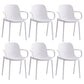Contemporary Style Plastic Dining Armchairs Solid Back Dining SIde Chair White 6 Piece Set Clearhalo ' kitchen&dining_furn' 'Dining Chairs' 'Dining Tables & Seating' 'dining_chair' 'furn' 'furn_dining_chair' 'Furniture' 'furniture_dining_chair' 'Kitchen & Dining Furniture' 'kitchen' 3950491