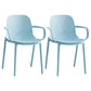 Contemporary Style Plastic Dining Armchairs Solid Back Dining SIde Chair Blue 2 Piece Set Clearhalo ' kitchen&dining_furn' 'Dining Chairs' 'Dining Tables & Seating' 'dining_chair' 'furn' 'furn_dining_chair' 'Furniture' 'furniture_dining_chair' 'Kitchen & Dining Furniture' 'kitchen' 3950492