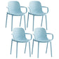 Contemporary Style Plastic Dining Armchairs Solid Back Dining SIde Chair Blue 4 Piece Set Clearhalo ' kitchen&dining_furn' 'Dining Chairs' 'Dining Tables & Seating' 'dining_chair' 'furn' 'furn_dining_chair' 'Furniture' 'furniture_dining_chair' 'Kitchen & Dining Furniture' 'kitchen' 3950493