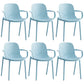 Contemporary Style Plastic Dining Armchairs Solid Back Dining SIde Chair Blue 6 Piece Set Clearhalo ' kitchen&dining_furn' 'Dining Chairs' 'Dining Tables & Seating' 'dining_chair' 'furn' 'furn_dining_chair' 'Furniture' 'furniture_dining_chair' 'Kitchen & Dining Furniture' 'kitchen' 3950494