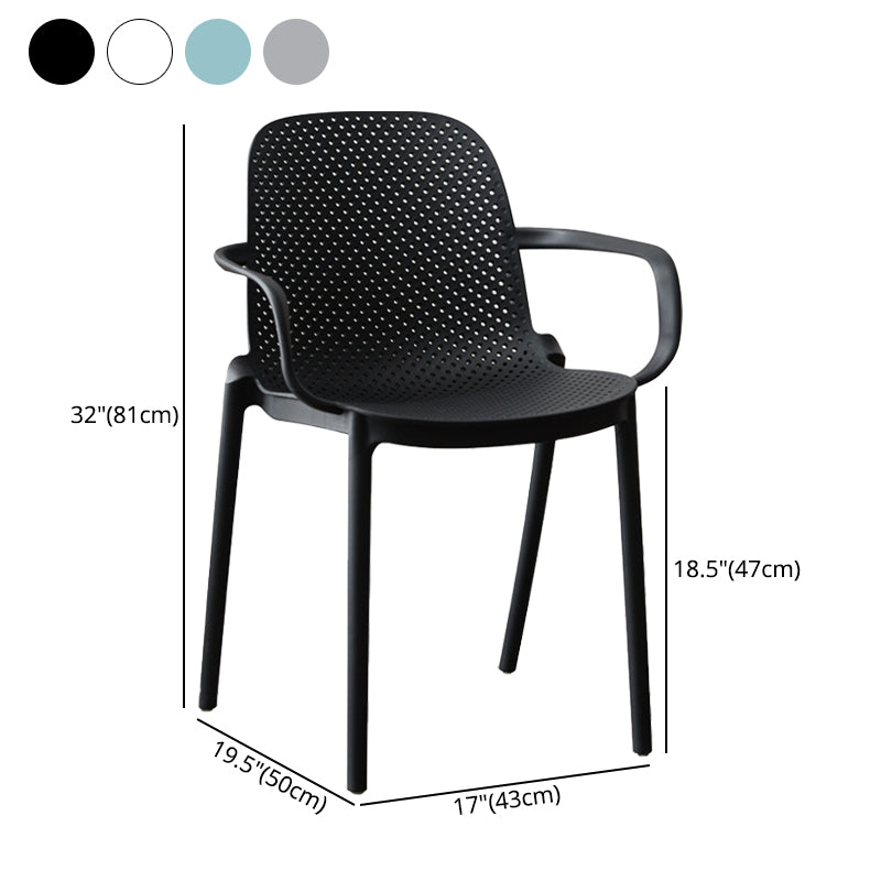 Contemporary Style Plastic Dining Armchairs Solid Back Dining SIde Chair Clearhalo ' kitchen&dining_furn' 'Dining Chairs' 'Dining Tables & Seating' 'dining_chair' 'furn' 'furn_dining_chair' 'Furniture' 'furniture_dining_chair' 'Kitchen & Dining Furniture' 'kitchen' 3950495