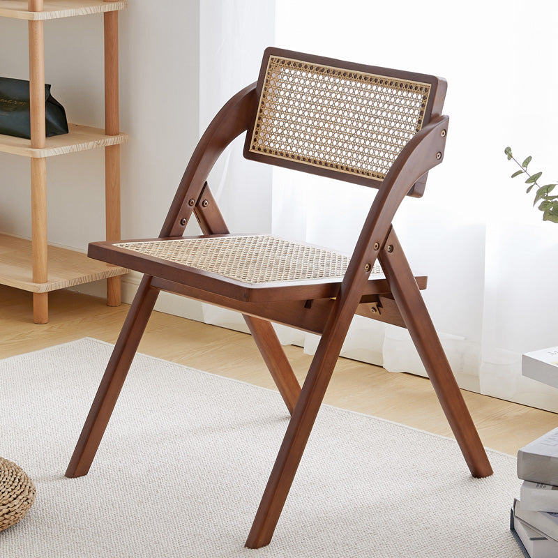 Rubberwood Contemporary Style Chair Open Back Dining Kitchen Single Chair Walnut Clearhalo ' kitchen&dining_furn' 'Dining Chairs' 'Dining Tables & Seating' 'dining_chair' 'furn' 'furn_dining_chair' 'Furniture' 'furniture_dining_chair' 'Kitchen & Dining Furniture' 'kitchen' 3950502