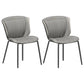 Home Side Chair Upholstered Wingback Dining Room Metal Chair (Set of 2) Dark Gray Black Clearhalo ' kitchen&dining_furn' 'Dining Chairs' 'Dining Tables & Seating' 'dining_chair' 'furn' 'furn_dining_chair' 'Furniture' 'furniture_dining_chair' 'Kitchen & Dining Furniture' 'kitchen' 3950515