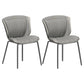 Home Side Chair Upholstered Wingback Dining Room Metal Chair (Set of 2) Dark Gray Gray Clearhalo ' kitchen&dining_furn' 'Dining Chairs' 'Dining Tables & Seating' 'dining_chair' 'furn' 'furn_dining_chair' 'Furniture' 'furniture_dining_chair' 'Kitchen & Dining Furniture' 'kitchen' 3950517