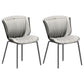 Home Side Chair Upholstered Wingback Dining Room Metal Chair (Set of 2) Light Gray Gray Clearhalo ' kitchen&dining_furn' 'Dining Chairs' 'Dining Tables & Seating' 'dining_chair' 'furn' 'furn_dining_chair' 'Furniture' 'furniture_dining_chair' 'Kitchen & Dining Furniture' 'kitchen' 3950521