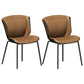 Home Side Chair Upholstered Wingback Dining Room Metal Chair (Set of 2) Orange Black Clearhalo ' kitchen&dining_furn' 'Dining Chairs' 'Dining Tables & Seating' 'dining_chair' 'furn' 'furn_dining_chair' 'Furniture' 'furniture_dining_chair' 'Kitchen & Dining Furniture' 'kitchen' 3950523