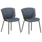 Home Side Chair Upholstered Wingback Dining Room Metal Chair (Set of 2) Blue-Brown Black Clearhalo ' kitchen&dining_furn' 'Dining Chairs' 'Dining Tables & Seating' 'dining_chair' 'furn' 'furn_dining_chair' 'Furniture' 'furniture_dining_chair' 'Kitchen & Dining Furniture' 'kitchen' 3950526