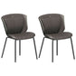 Home Side Chair Upholstered Wingback Dining Room Metal Chair (Set of 2) Dark Brown Black Clearhalo ' kitchen&dining_furn' 'Dining Chairs' 'Dining Tables & Seating' 'dining_chair' 'furn' 'furn_dining_chair' 'Furniture' 'furniture_dining_chair' 'Kitchen & Dining Furniture' 'kitchen' 3950530