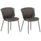 Home Side Chair Upholstered Wingback Dining Room Metal Chair (Set of 2) Dark Brown Gray Clearhalo ' kitchen&dining_furn' 'Dining Chairs' 'Dining Tables & Seating' 'dining_chair' 'furn' 'furn_dining_chair' 'Furniture' 'furniture_dining_chair' 'Kitchen & Dining Furniture' 'kitchen' 3950533