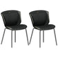 Home Side Chair Upholstered Wingback Dining Room Metal Chair (Set of 2) Dark Gray-Black Gray Clearhalo ' kitchen&dining_furn' 'Dining Chairs' 'Dining Tables & Seating' 'dining_chair' 'furn' 'furn_dining_chair' 'Furniture' 'furniture_dining_chair' 'Kitchen & Dining Furniture' 'kitchen' 3950536