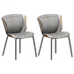 Home Side Chair Upholstered Wingback Dining Room Metal Chair (Set of 2) Gray-Orange Black Clearhalo ' kitchen&dining_furn' 'Dining Chairs' 'Dining Tables & Seating' 'dining_chair' 'furn' 'furn_dining_chair' 'Furniture' 'furniture_dining_chair' 'Kitchen & Dining Furniture' 'kitchen' 3950538