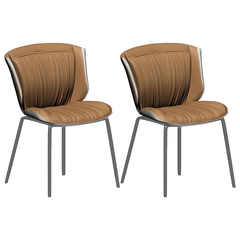Home Side Chair Upholstered Wingback Dining Room Metal Chair (Set of 2) Orange-Gray Gray Clearhalo ' kitchen&dining_furn' 'Dining Chairs' 'Dining Tables & Seating' 'dining_chair' 'furn' 'furn_dining_chair' 'Furniture' 'furniture_dining_chair' 'Kitchen & Dining Furniture' 'kitchen' 3950544
