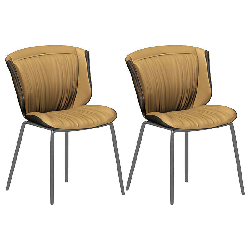 Home Side Chair Upholstered Wingback Dining Room Metal Chair (Set of 2) Orange Gray Clearhalo ' kitchen&dining_furn' 'Dining Chairs' 'Dining Tables & Seating' 'dining_chair' 'furn' 'furn_dining_chair' 'Furniture' 'furniture_dining_chair' 'Kitchen & Dining Furniture' 'kitchen' 3950546