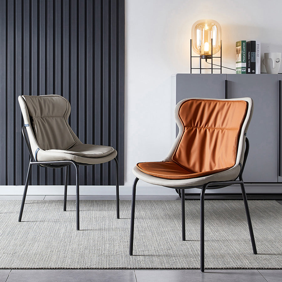 Modern Upholstered Side Dining Chairs Side Chair with Metal Legs (Set of 2) Clearhalo ' kitchen&dining_furn' 'Dining Chairs' 'Dining Tables & Seating' 'dining_chair' 'furn' 'furn_dining_chair' 'Furniture' 'furniture_dining_chair' 'Kitchen & Dining Furniture' 'kitchen' 3950548