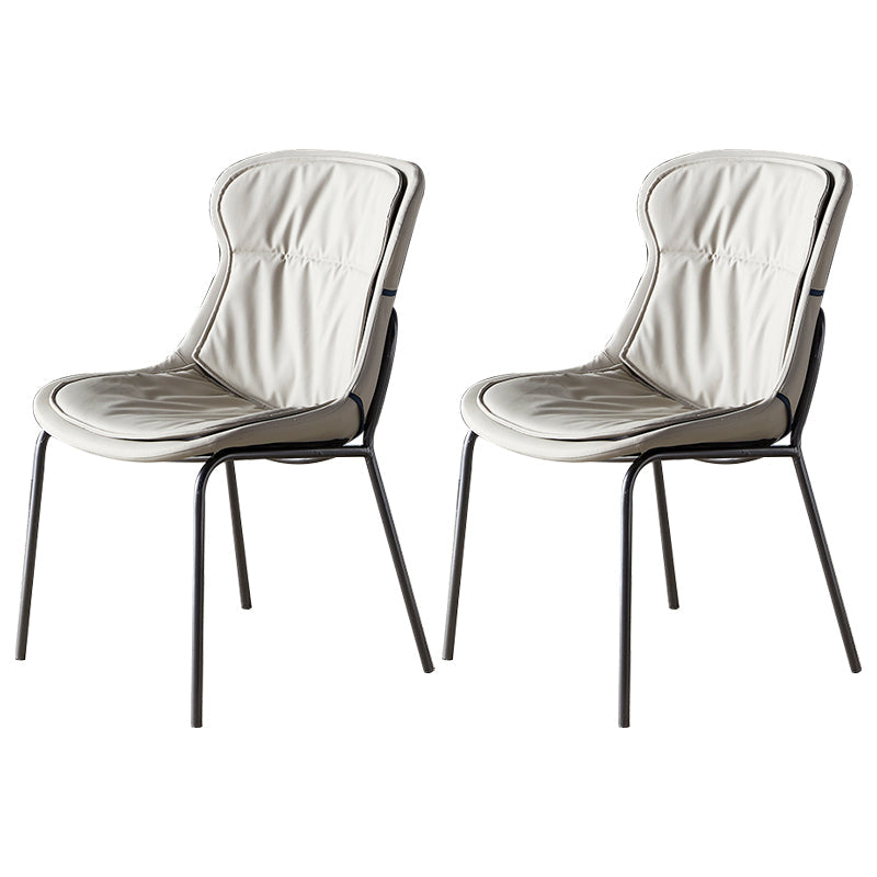 Modern Upholstered Side Dining Chairs Side Chair with Metal Legs (Set of 2) Light Gray Gray Clearhalo ' kitchen&dining_furn' 'Dining Chairs' 'Dining Tables & Seating' 'dining_chair' 'furn' 'furn_dining_chair' 'Furniture' 'furniture_dining_chair' 'Kitchen & Dining Furniture' 'kitchen' 3950554