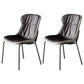 Modern Upholstered Side Dining Chairs Side Chair with Metal Legs (Set of 2) Dark Brown Gray Clearhalo ' kitchen&dining_furn' 'Dining Chairs' 'Dining Tables & Seating' 'dining_chair' 'furn' 'furn_dining_chair' 'Furniture' 'furniture_dining_chair' 'Kitchen & Dining Furniture' 'kitchen' 3950563