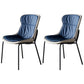 Modern Upholstered Side Dining Chairs Side Chair with Metal Legs (Set of 2) Navy Blue Black Clearhalo ' kitchen&dining_furn' 'Dining Chairs' 'Dining Tables & Seating' 'dining_chair' 'furn' 'furn_dining_chair' 'Furniture' 'furniture_dining_chair' 'Kitchen & Dining Furniture' 'kitchen' 3950569
