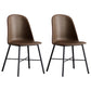 Modern Armless Dining Chairs Solid Back Dining Side Chair with Black Legs (Set of 2) Coffee Clearhalo ' kitchen&dining_furn' 'Dining Chairs' 'Dining Tables & Seating' 'dining_chair' 'furn' 'furn_dining_chair' 'Furniture' 'furniture_dining_chair' 'Kitchen & Dining Furniture' 'kitchen' 3950579