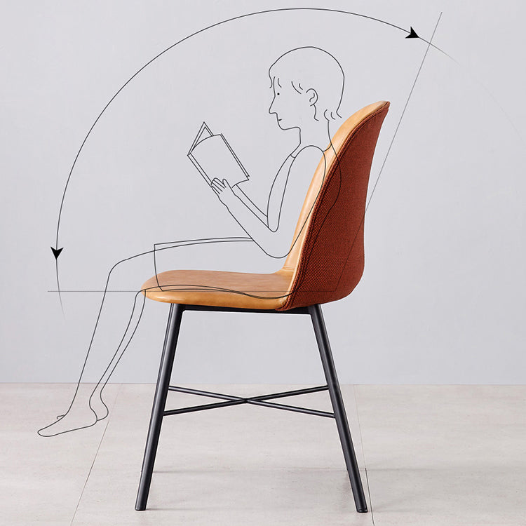 Modern Armless Dining Chairs Solid Back Dining Side Chair with Black Legs (Set of 2) Clearhalo ' kitchen&dining_furn' 'Dining Chairs' 'Dining Tables & Seating' 'dining_chair' 'furn' 'furn_dining_chair' 'Furniture' 'furniture_dining_chair' 'Kitchen & Dining Furniture' 'kitchen' 3950582