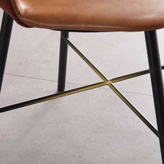 Modern Armless Dining Chairs Solid Back Dining Side Chair with Black Legs (Set of 2) Clearhalo ' kitchen&dining_furn' 'Dining Chairs' 'Dining Tables & Seating' 'dining_chair' 'furn' 'furn_dining_chair' 'Furniture' 'furniture_dining_chair' 'Kitchen & Dining Furniture' 'kitchen' 3950585