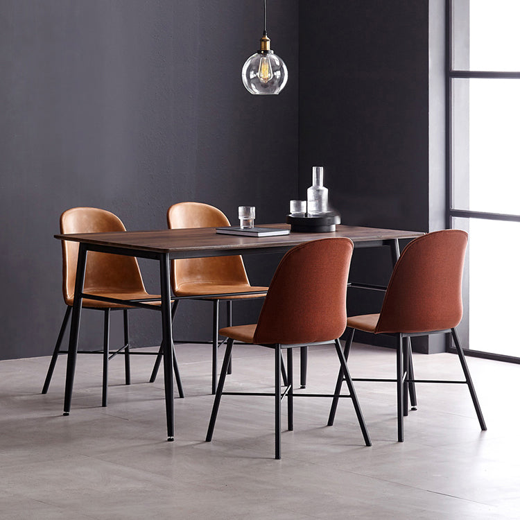 Modern Armless Dining Chairs Solid Back Dining Side Chair with Black Legs (Set of 2) Clearhalo ' kitchen&dining_furn' 'Dining Chairs' 'Dining Tables & Seating' 'dining_chair' 'furn' 'furn_dining_chair' 'Furniture' 'furniture_dining_chair' 'Kitchen & Dining Furniture' 'kitchen' 3950587