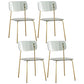 Industrial Style Plastic Dining Armless Chairs Open Back Dining Side Chair for Home Grey 4 Piece Set Brass Gold Clearhalo ' kitchen&dining_furn' 'Dining Chairs' 'Dining Tables & Seating' 'dining_chair' 'furn' 'furn_dining_chair' 'Furniture' 'furniture_dining_chair' 'Kitchen & Dining Furniture' 'kitchen' 3950596