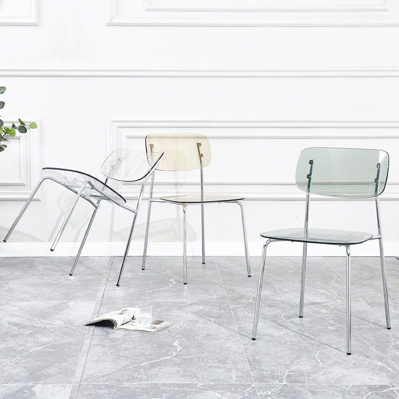 Industrial Style Plastic Dining Armless Chairs Open Back Dining Side Chair for Home Clearhalo ' kitchen&dining_furn' 'Dining Chairs' 'Dining Tables & Seating' 'dining_chair' 'furn' 'furn_dining_chair' 'Furniture' 'furniture_dining_chair' 'Kitchen & Dining Furniture' 'kitchen' 3950598