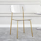 Industrial Style Plastic Dining Armless Chairs Open Back Dining Side Chair for Home White 1 Piece Brass Gold Clearhalo ' kitchen&dining_furn' 'Dining Chairs' 'Dining Tables & Seating' 'dining_chair' 'furn' 'furn_dining_chair' 'Furniture' 'furniture_dining_chair' 'Kitchen & Dining Furniture' 'kitchen' 3950604
