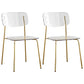 Industrial Style Plastic Dining Armless Chairs Open Back Dining Side Chair for Home White 2 Piece Set Brass Gold Clearhalo ' kitchen&dining_furn' 'Dining Chairs' 'Dining Tables & Seating' 'dining_chair' 'furn' 'furn_dining_chair' 'Furniture' 'furniture_dining_chair' 'Kitchen & Dining Furniture' 'kitchen' 3950605