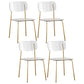 Industrial Style Plastic Dining Armless Chairs Open Back Dining Side Chair for Home White 4 Piece Set Brass Gold Clearhalo ' kitchen&dining_furn' 'Dining Chairs' 'Dining Tables & Seating' 'dining_chair' 'furn' 'furn_dining_chair' 'Furniture' 'furniture_dining_chair' 'Kitchen & Dining Furniture' 'kitchen' 3950608