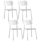 Industrial Style Plastic Dining Armless Chairs Open Back Dining Side Chair for Home White 4 Piece Set Silver Clearhalo ' kitchen&dining_furn' 'Dining Chairs' 'Dining Tables & Seating' 'dining_chair' 'furn' 'furn_dining_chair' 'Furniture' 'furniture_dining_chair' 'Kitchen & Dining Furniture' 'kitchen' 3950613