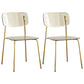 Industrial Style Plastic Dining Armless Chairs Open Back Dining Side Chair for Home Tan 2 Piece Set Brass Gold Clearhalo ' kitchen&dining_furn' 'Dining Chairs' 'Dining Tables & Seating' 'dining_chair' 'furn' 'furn_dining_chair' 'Furniture' 'furniture_dining_chair' 'Kitchen & Dining Furniture' 'kitchen' 3950615