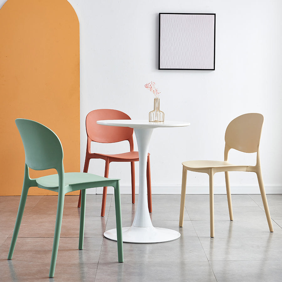 Stackable Armless Dining Chairs Plastic Open Back Side Chair (Set of 4) Clearhalo ' kitchen&dining_furn' 'Dining Chairs' 'Dining Tables & Seating' 'dining_chair' 'furn' 'furn_dining_chair' 'Furniture' 'furniture_dining_chair' 'Kitchen & Dining Furniture' 'kitchen' 3950625