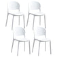 Stackable Armless Dining Chairs Plastic Open Back Side Chair (Set of 4) White Clearhalo ' kitchen&dining_furn' 'Dining Chairs' 'Dining Tables & Seating' 'dining_chair' 'furn' 'furn_dining_chair' 'Furniture' 'furniture_dining_chair' 'Kitchen & Dining Furniture' 'kitchen' 3950626