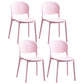 Stackable Armless Dining Chairs Plastic Open Back Side Chair (Set of 4) Pink Clearhalo ' kitchen&dining_furn' 'Dining Chairs' 'Dining Tables & Seating' 'dining_chair' 'furn' 'furn_dining_chair' 'Furniture' 'furniture_dining_chair' 'Kitchen & Dining Furniture' 'kitchen' 3950627