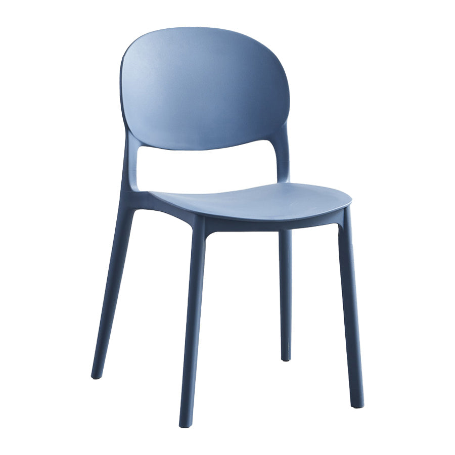 Stackable Armless Dining Chairs Plastic Open Back Side Chair (Set of 4) Clearhalo ' kitchen&dining_furn' 'Dining Chairs' 'Dining Tables & Seating' 'dining_chair' 'furn' 'furn_dining_chair' 'Furniture' 'furniture_dining_chair' 'Kitchen & Dining Furniture' 'kitchen' 3950629