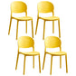 Stackable Armless Dining Chairs Plastic Open Back Side Chair (Set of 4) Yellow Clearhalo ' kitchen&dining_furn' 'Dining Chairs' 'Dining Tables & Seating' 'dining_chair' 'furn' 'furn_dining_chair' 'Furniture' 'furniture_dining_chair' 'Kitchen & Dining Furniture' 'kitchen' 3950630