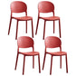 Stackable Armless Dining Chairs Plastic Open Back Side Chair (Set of 4) Burgundy Clearhalo ' kitchen&dining_furn' 'Dining Chairs' 'Dining Tables & Seating' 'dining_chair' 'furn' 'furn_dining_chair' 'Furniture' 'furniture_dining_chair' 'Kitchen & Dining Furniture' 'kitchen' 3950634