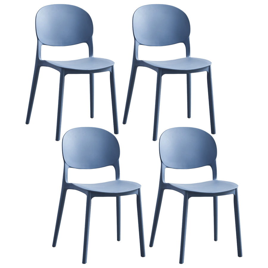 Stackable Armless Dining Chairs Plastic Open Back Side Chair (Set of 4) Airy Blue Clearhalo ' kitchen&dining_furn' 'Dining Chairs' 'Dining Tables & Seating' 'dining_chair' 'furn' 'furn_dining_chair' 'Furniture' 'furniture_dining_chair' 'Kitchen & Dining Furniture' 'kitchen' 3950643