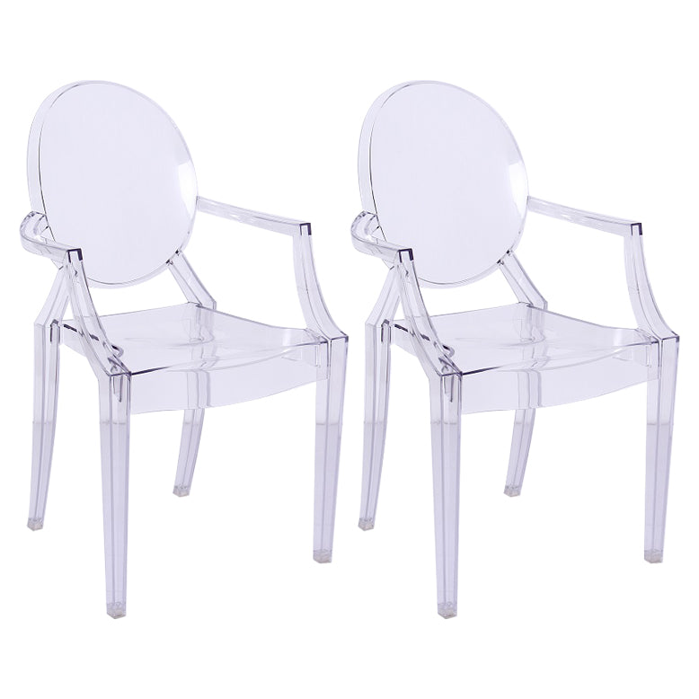 Minimalist Style Open Back Dining Side Chairs Plastic Dining Armchairs White 2 Piece Set Clearhalo ' kitchen&dining_furn' 'Dining Chairs' 'Dining Tables & Seating' 'dining_chair' 'furn' 'furn_dining_chair' 'Furniture' 'furniture_dining_chair' 'Kitchen & Dining Furniture' 'kitchen' 3950647
