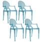 Minimalist Style Open Back Dining Side Chairs Plastic Dining Armchairs Blue 4 Piece Set Clearhalo ' kitchen&dining_furn' 'Dining Chairs' 'Dining Tables & Seating' 'dining_chair' 'furn' 'furn_dining_chair' 'Furniture' 'furniture_dining_chair' 'Kitchen & Dining Furniture' 'kitchen' 3950655