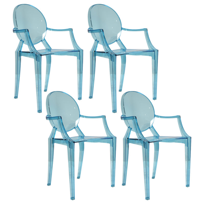 Minimalist Style Open Back Dining Side Chairs Plastic Dining Armchairs Blue 4 Piece Set Clearhalo ' kitchen&dining_furn' 'Dining Chairs' 'Dining Tables & Seating' 'dining_chair' 'furn' 'furn_dining_chair' 'Furniture' 'furniture_dining_chair' 'Kitchen & Dining Furniture' 'kitchen' 3950655