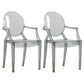 Minimalist Style Open Back Dining Side Chairs Plastic Dining Armchairs Smoke Gray 2 Piece Set Clearhalo ' kitchen&dining_furn' 'Dining Chairs' 'Dining Tables & Seating' 'dining_chair' 'furn' 'furn_dining_chair' 'Furniture' 'furniture_dining_chair' 'Kitchen & Dining Furniture' 'kitchen' 3950664