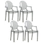 Minimalist Style Open Back Dining Side Chairs Plastic Dining Armchairs Smoke Gray 4 Piece Set Clearhalo ' kitchen&dining_furn' 'Dining Chairs' 'Dining Tables & Seating' 'dining_chair' 'furn' 'furn_dining_chair' 'Furniture' 'furniture_dining_chair' 'Kitchen & Dining Furniture' 'kitchen' 3950665