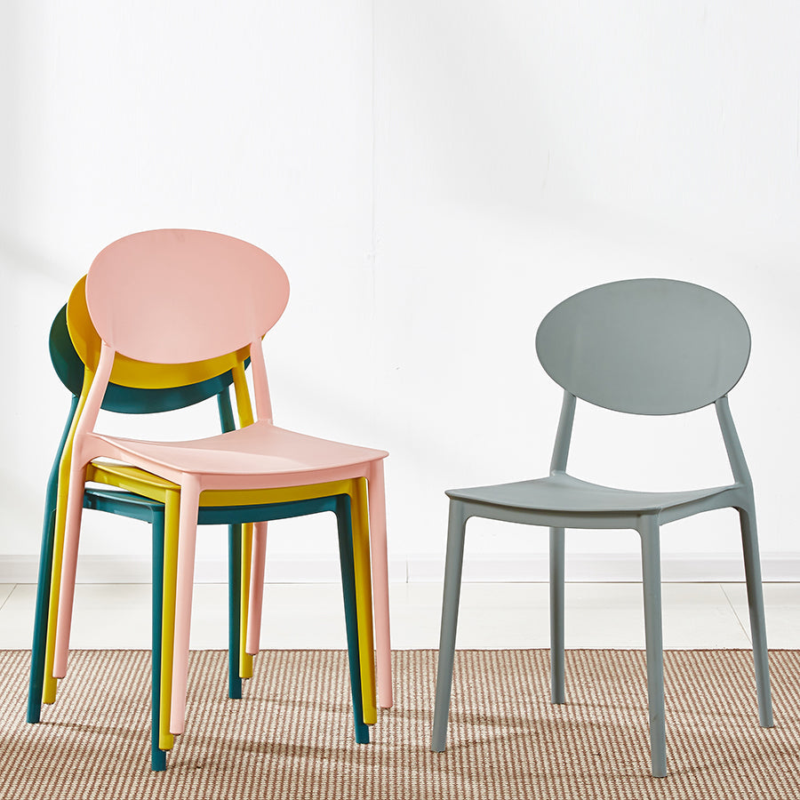 Plastic Stackable Dining Side Chair Open Back Armless Dining Chairs (Set of 4) Clearhalo ' kitchen&dining_furn' 'Dining Chairs' 'Dining Tables & Seating' 'dining_chair' 'furn' 'furn_dining_chair' 'Furniture' 'furniture_dining_chair' 'Kitchen & Dining Furniture' 'kitchen' 3950670