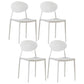 Plastic Stackable Dining Side Chair Open Back Armless Dining Chairs (Set of 4) White Clearhalo ' kitchen&dining_furn' 'Dining Chairs' 'Dining Tables & Seating' 'dining_chair' 'furn' 'furn_dining_chair' 'Furniture' 'furniture_dining_chair' 'Kitchen & Dining Furniture' 'kitchen' 3950671