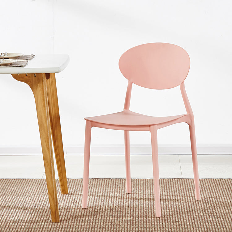 Plastic Stackable Dining Side Chair Open Back Armless Dining Chairs (Set of 4) Clearhalo ' kitchen&dining_furn' 'Dining Chairs' 'Dining Tables & Seating' 'dining_chair' 'furn' 'furn_dining_chair' 'Furniture' 'furniture_dining_chair' 'Kitchen & Dining Furniture' 'kitchen' 3950672