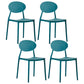 Plastic Stackable Dining Side Chair Open Back Armless Dining Chairs (Set of 4) Peacock Blue Clearhalo ' kitchen&dining_furn' 'Dining Chairs' 'Dining Tables & Seating' 'dining_chair' 'furn' 'furn_dining_chair' 'Furniture' 'furniture_dining_chair' 'Kitchen & Dining Furniture' 'kitchen' 3950683
